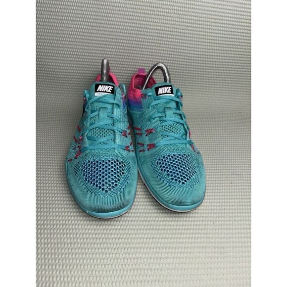 Nike Free Focus Flyknit Running Sneakers Shoes Women’s Size 8 844817-300 Teal - Picture 2 of 8